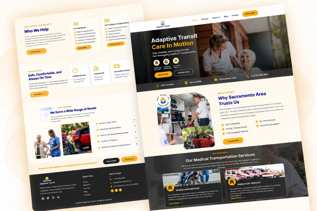 Adaptive Transit website designed by CoderBeam