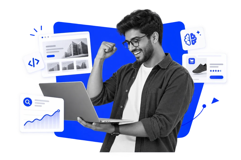 Illustration of a growing business website